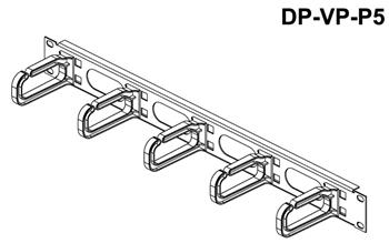 19" vyvazovací panel 1U jednostranný, plast. oka 40x80 mm