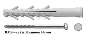 Hmoždinka rámová RMS 10x140, se 6-hran. vrutem