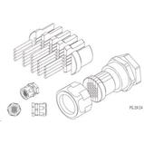 Kabelová průchodka (PG29/24), pro vyvedení 24 ks patchcordů d= 1,8 - 3 mm Kabelová průchodka (PG29/24), pro vyvedení 24 ks patchcordů d= 1,8 - 3 mm