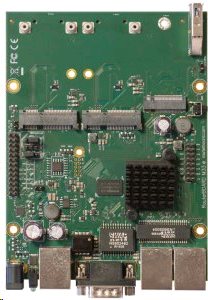 MikroTik RouterBOARD RBM33G, Dual Core 880MHz CPU, 256MB RAM, 3x Gbit LAN, 2x miniPCI-e, ROS L4