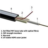 Optický kabel LT Flat Drop, 12 vl. G.652D PE Optický kabel LT Flat Drop, 12 vl. G.652D PE