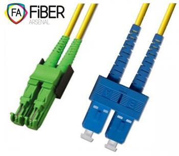 Optický patchcord, 9/125,E2000/APC-LC/PC, SM, duplex, 5m