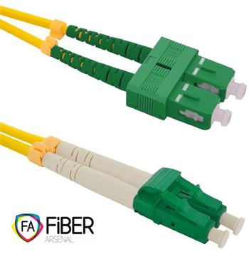 Optický patchcord, 9/125, SC/APC-LC/APC, SM, duplex, 10m