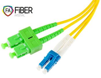 Optický patchcord, 9/125, SC/APC-LC/PC, SM, duplex, 10m