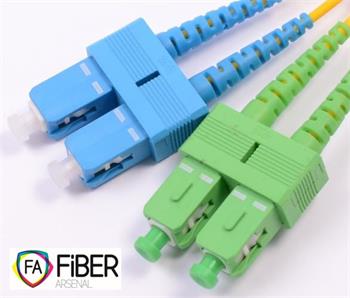 Optický patchcord, 9/125, SC/PC-SC/APC, SM, duplex, 5m