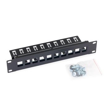 Patchpanel 10", CAT5e, UTP, 10x RJ45, 1U