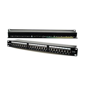 Patchpanel 19", CAT5e, STP, 24x RJ45, 1U, osazený