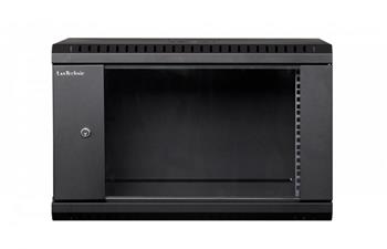 RACK LanTechnic, 19", 6U, 600x450mm, prosklené dveře, nástěnný, jednodílný, černá