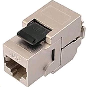 Samořezný keystone Solarix 10G Cat 6a STP RJ45, černý, SXKJ-10G-STP-BK-SA