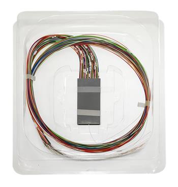 Splitter PLC 1x64, SM, 0,9mm vlákno G.657A1 MiniSteel box, bez konektorů